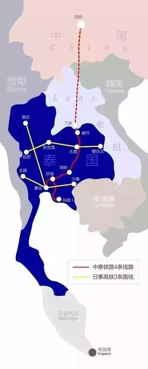 中国到泰国高铁线路图 最新消息2017