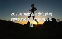 2023年海南省青少年乒乓球赛(U10)5月11日白沙挥拍